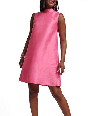 Diplomat Dupioni Mock Neck Sleeveless Dress | Dillard's