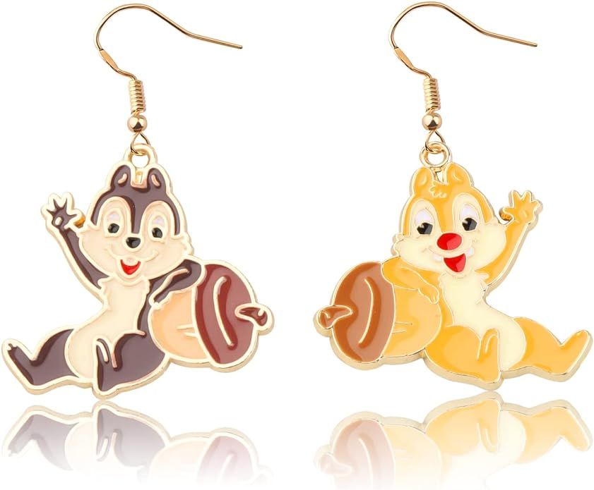 Cartoon Movie Merchandise Gift Chip Dale Lovers Gift Squirrel Earring Cartoon Character Gift WDW ... | Amazon (US)