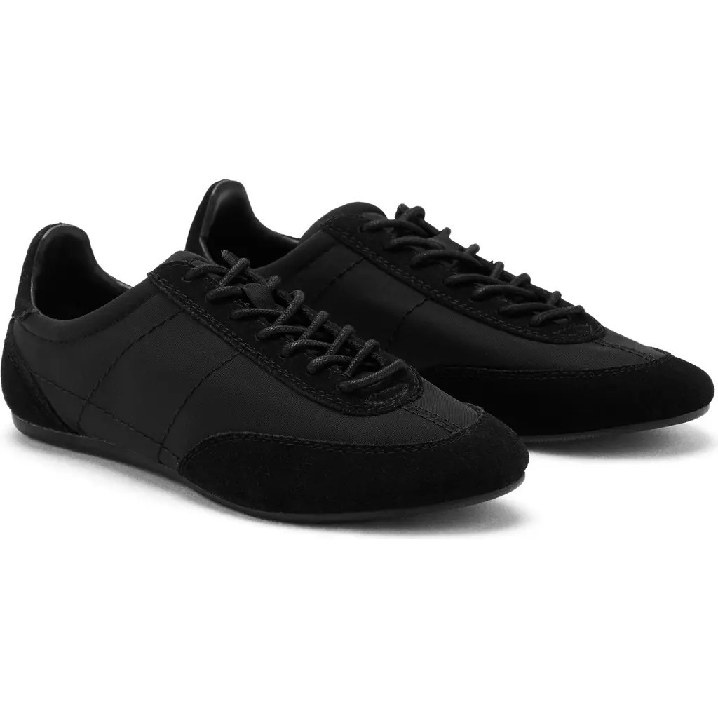 MANGO Mixed Media Sneaker in Black at Nordstrom, Size 8.5Us | Nordstrom