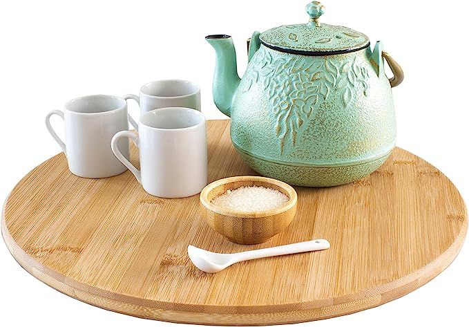TB Home 14” Bamboo Wood Lazy Susan Organizer for Kitchen, Turntable for Cabinet, Countertop, Ta... | Amazon (US)