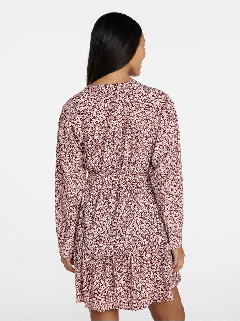 Time and Tru Women's Mini Shirtdress with Long Sleeves, Sizes XS-XXXL | Walmart (US)