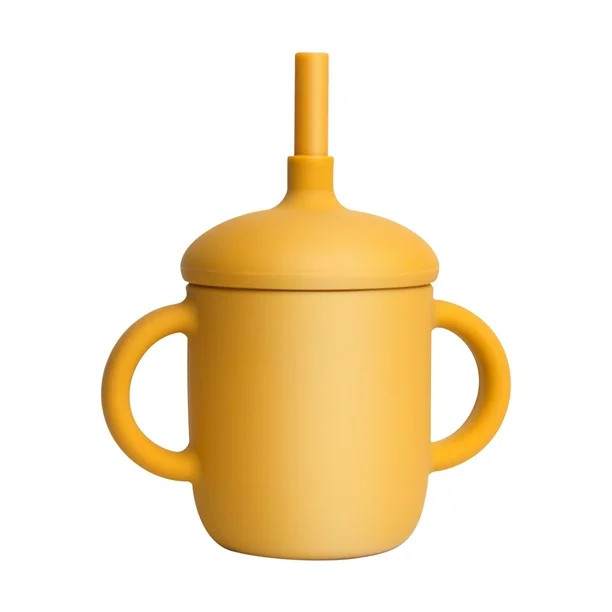 AURIGATE Cute 2-1 Silicone Straw Sippy Cup with Stopper - Spill-proof Sippy Cups for Baby 6+ Mont... | Walmart (US)