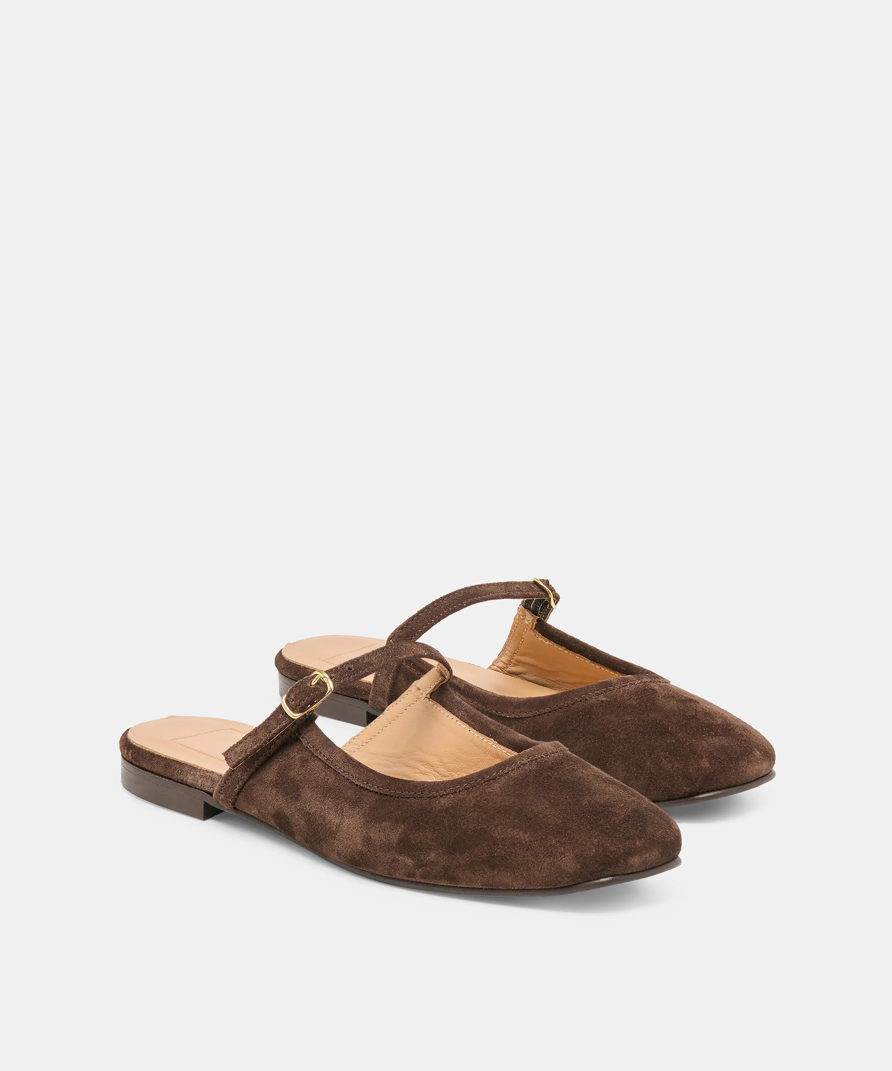 ELIO Dk Brown Suede Slip-On Mary-Jane Flats | Dolce Vita | DolceVita.com
