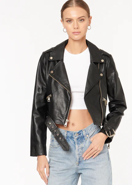 Kali Genuine Leather Jacket Black | CAMI NYC
