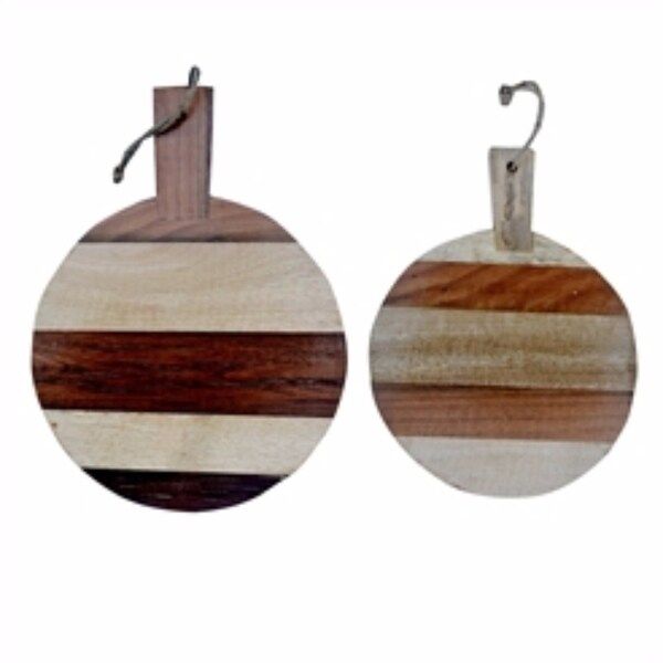 Round Shaped Wooden Cutting Boards, Brown, Set Of 2 | Bed Bath & Beyond