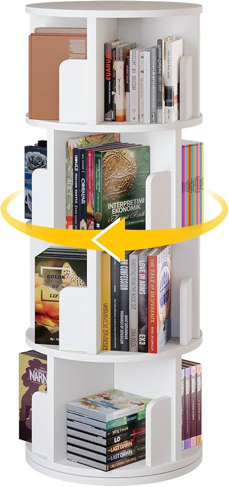 oneinmil Rotating Bookshelf, 360° Rotating Bookcase for Small Space, Corner Bookcase for Bedroom... | Amazon (US)