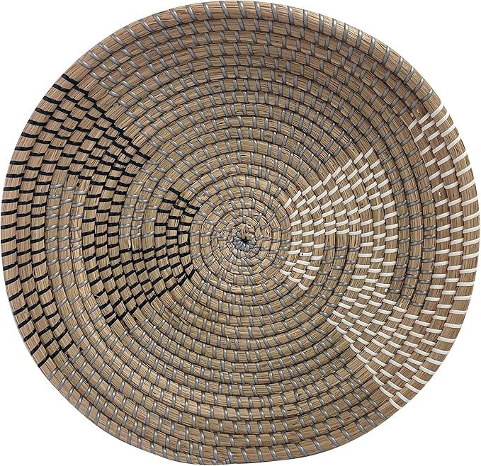 Tucasa Boho Chic Hanging Wicker Basket Wall Art - Hand Woven Seagrass Wicker Baskets Living Room ... | Amazon (US)
