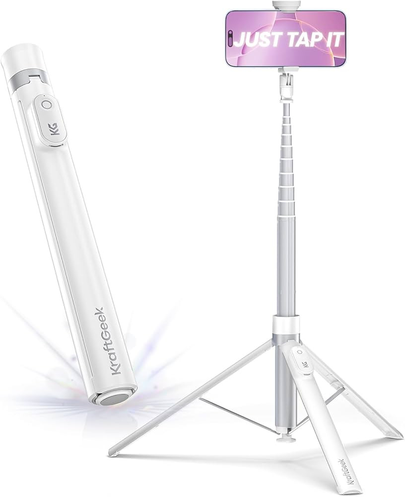 KraftGeek Tripod for iPhone, 66” JustTap Phone Tripod, Selfie Stick Cell Phone Stand for Record... | Amazon (US)