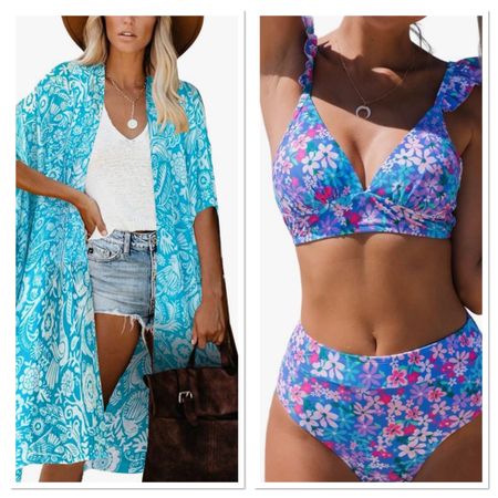 Summer ready! 
Swimsuit | bathing suit | swimsuits | pool | beach | lake | resort | vacation | kimono | cover up | Amazon | bikini | two piece 

#LTKfindsunder50 #LTKtravel #LTKswim