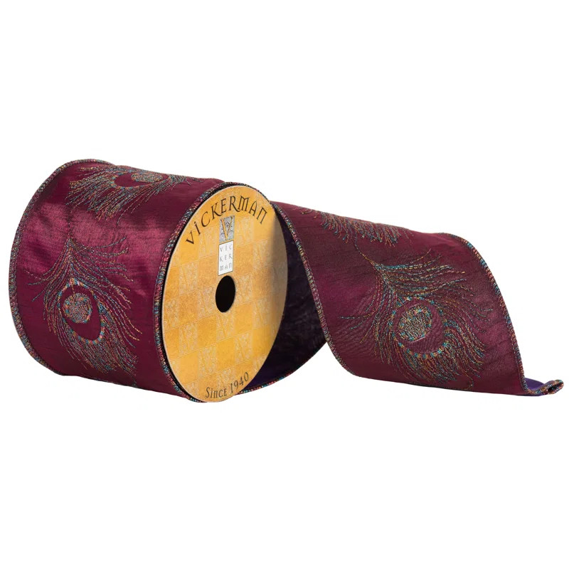 Embroidered Peacock Feather Ribbon | Wayfair North America