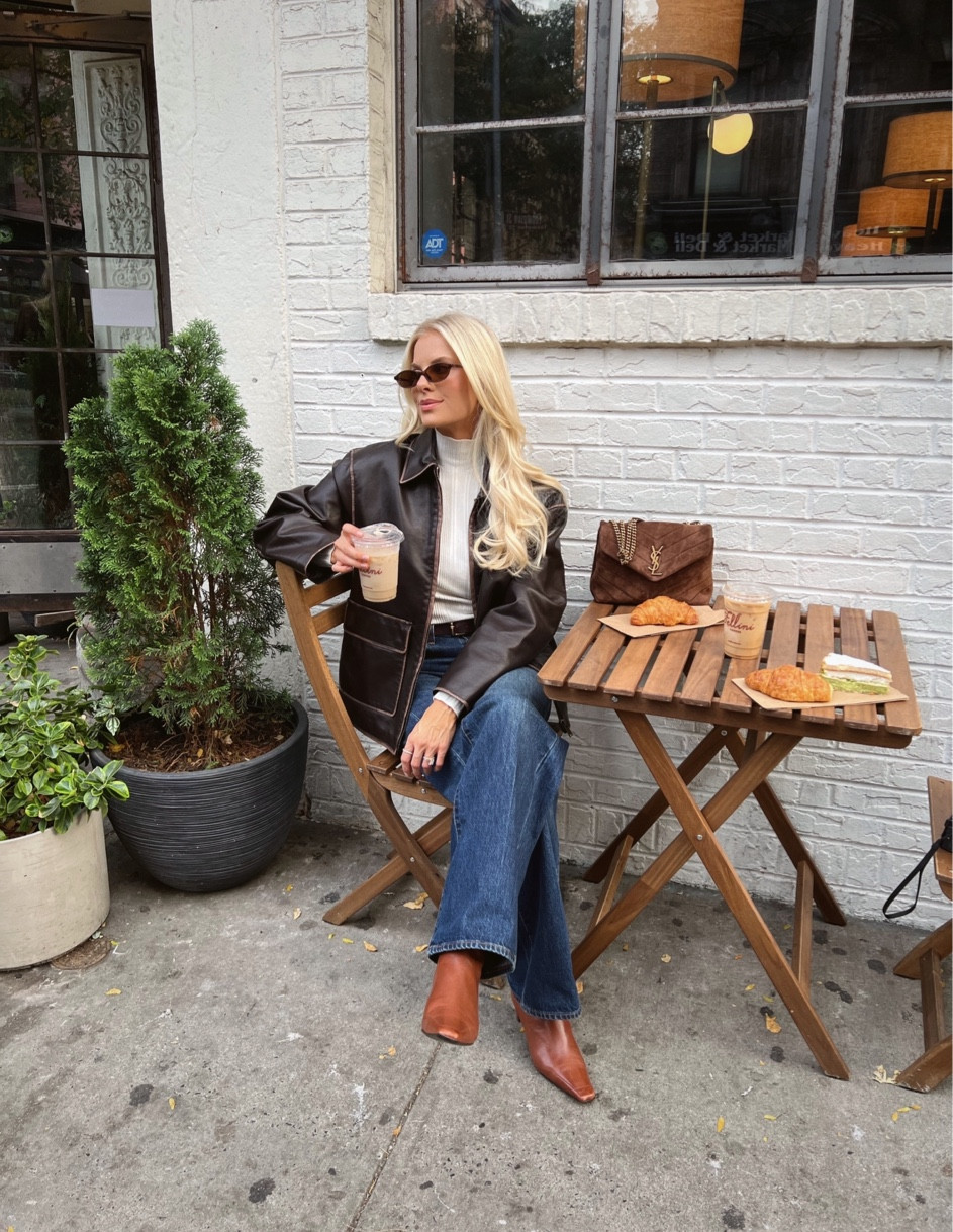 Fall in NYC - wearing a small in jacket, linking similar tops, 27 in jeans (shade: Be About Dark Bleu), shoes are tts! Code kathleen15 for discount on belt! #kathleenpost #nycfalloutfit #fallinthecity #fallfashion #nyc #newyorkfashion

#LTKStyleTip #LTKSeasonal