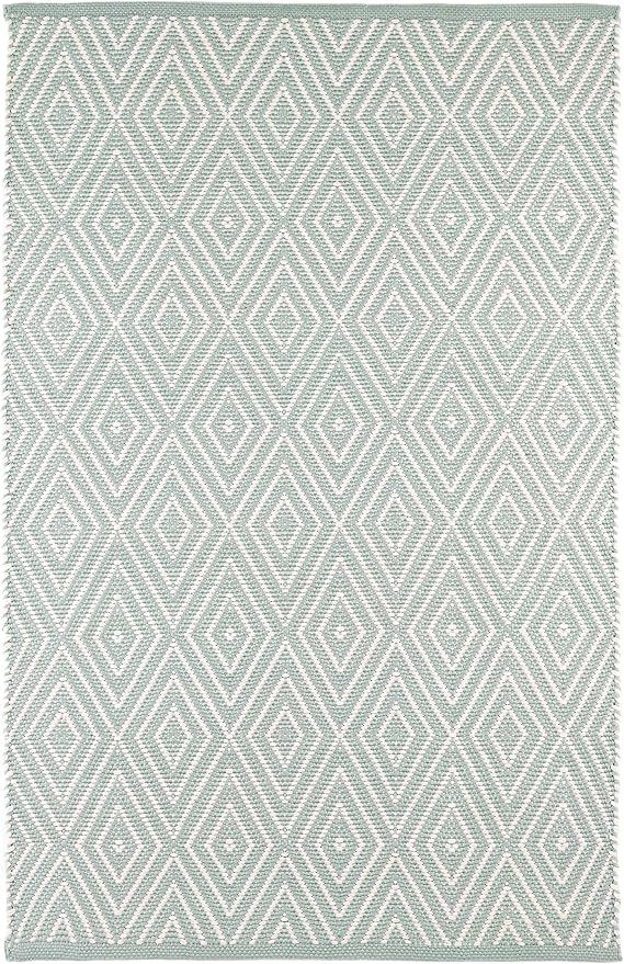 Dash and Albert Diamond Light Blue/Ivory Handwoven Indoor/Outdoor Rug, 6 X 9 Feet, Blue/Ivory Geo... | Amazon (US)