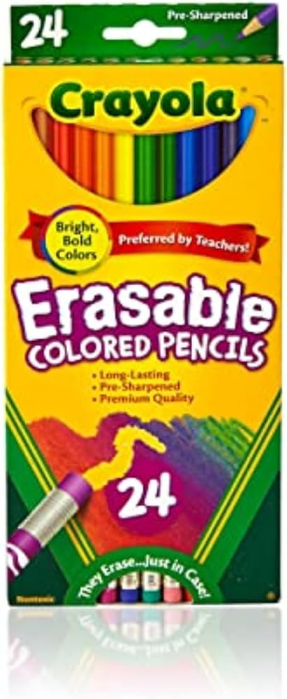 Crayola Erasable Colored Pencils (24ct), Assorted Kids Colored Pencils for Coloring Books, Back t... | Amazon (US)