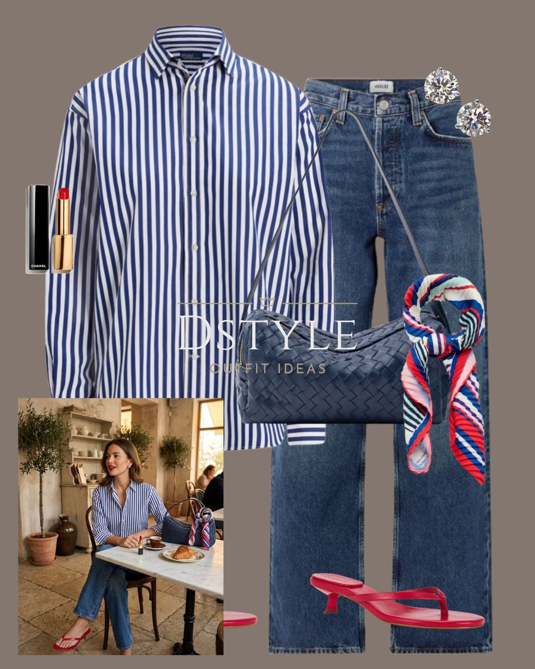 You can never go wrong with a classic blue and white stripe 💙 Dressing up everyday straight-leg denim with a crisp button-down, a chic woven shoulder bag, and a fun pop of red on the heels. Perfect for lunch dates or weekend strolls!

#LTKootd #LTKOver40 #LTKWorkwear