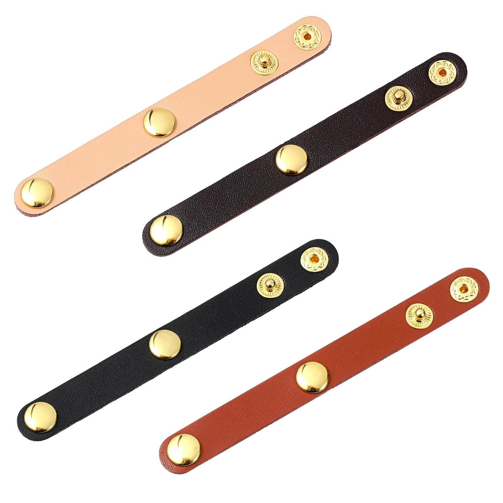 TIESOME 4 Pack PU Leather Handbag Strap Shortener, Top Handle Keeper Leather Snap Buckles Closure... | Amazon (US)