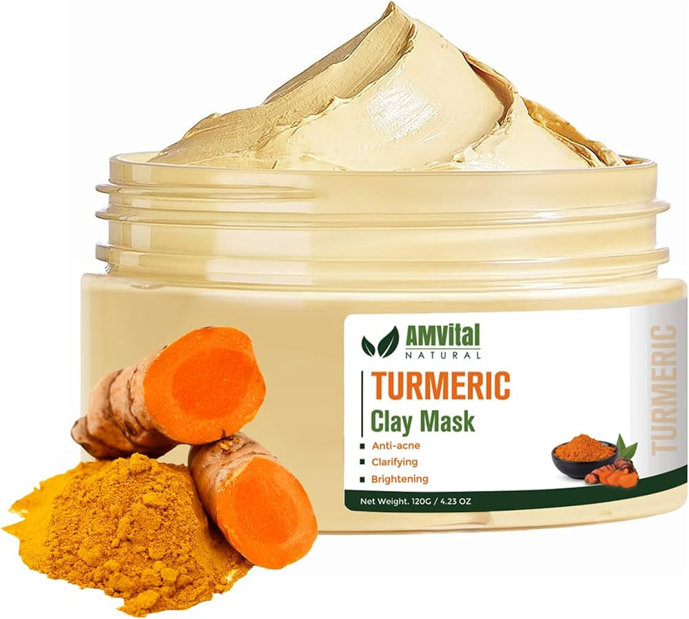 Turmeric Face Mask, Clay Facial Masks with Vitamin C, Skin Care for Acne and dark Spots, Smooth &... | Amazon (US)