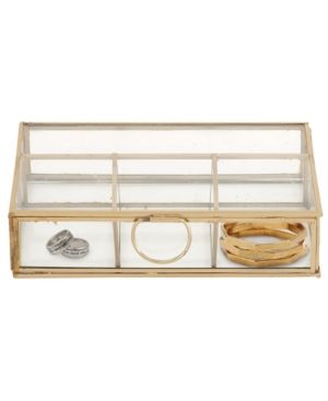 Large, Rectangular Modern Metal and Glass Jewelry Box with Round Latch | Macys (US)