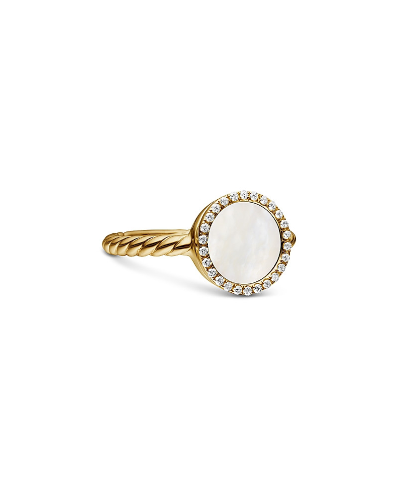 David Yurman Petite Dy Elements Ring in 18K Yellow Gold with Mother-of-Pearl & Pave Diamonds | Bloomingdale's (US)