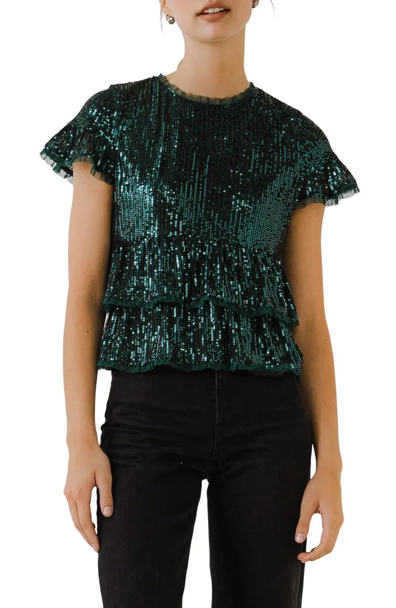 Sequin Babydoll Top | Nordstrom