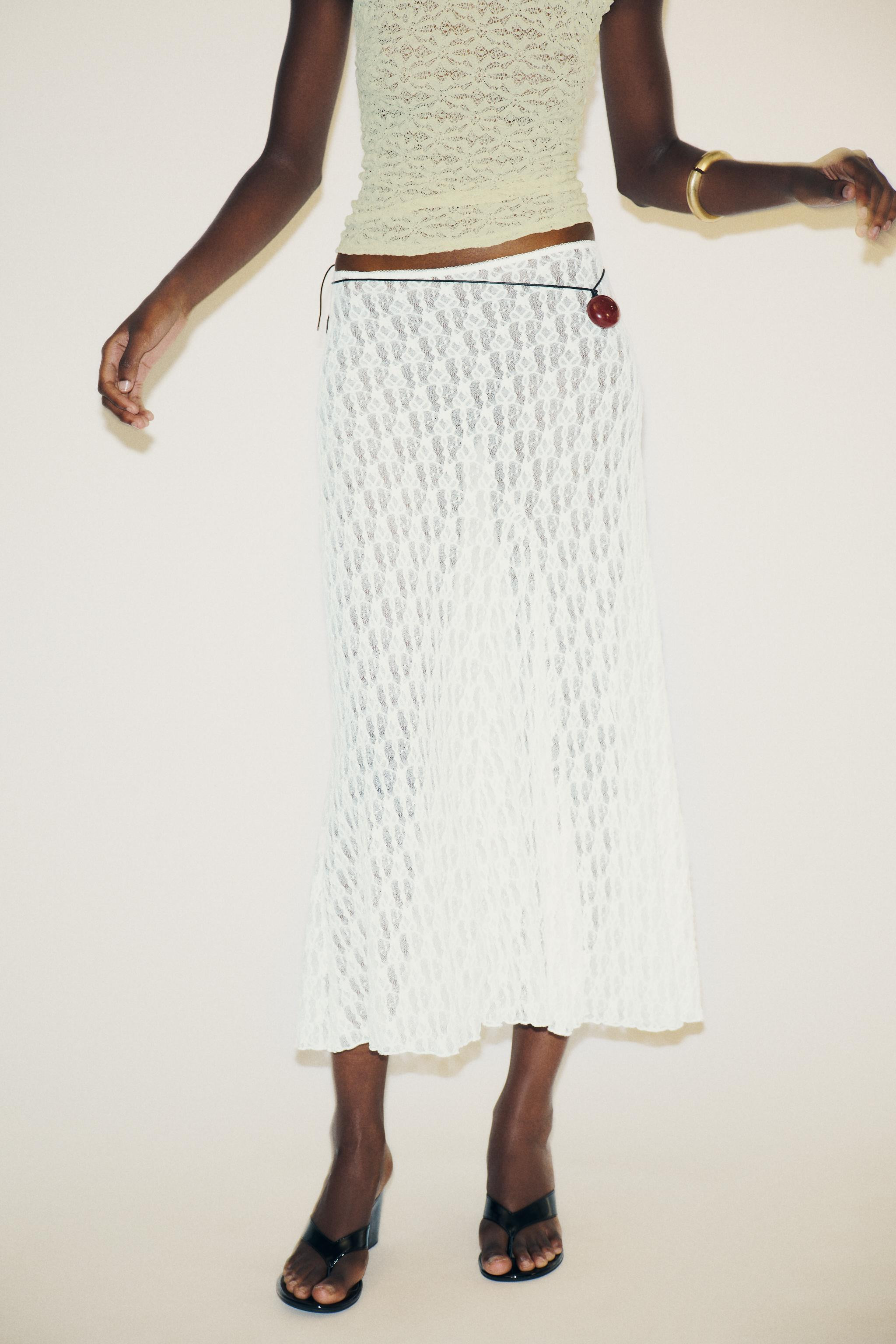 FLARED LACE MAXI SKIRT | Zara US