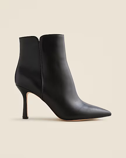 Pointed-toe ankle boots in leather | J. Crew US