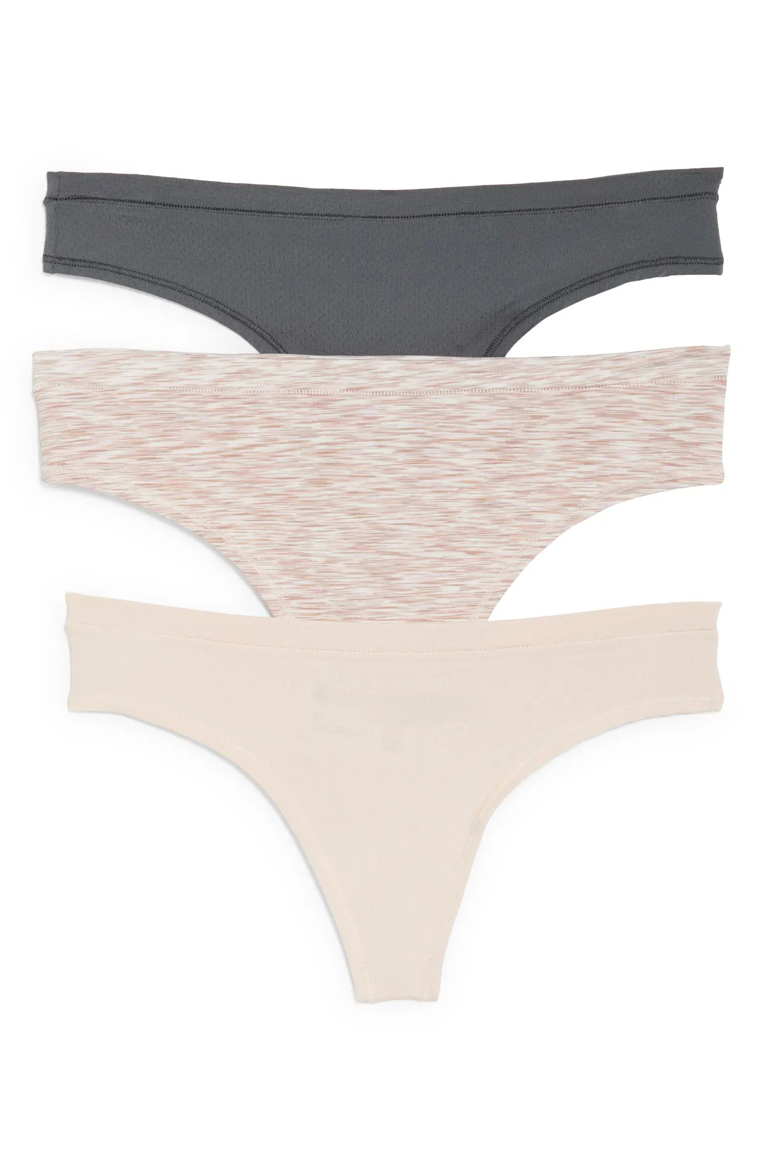 Zella Motivate Assorted 3-Pack Thongs | Nordstrom | Nordstrom