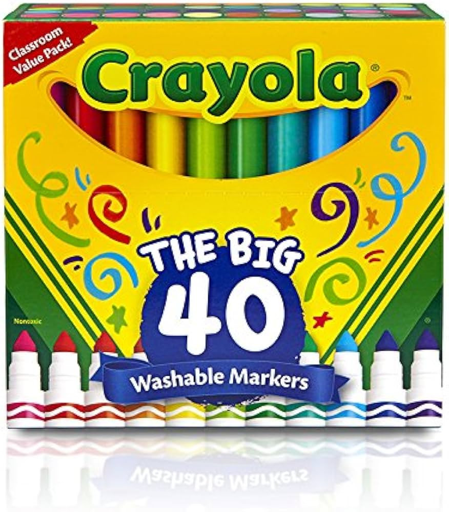 Crayola Crayola Wash Broad Line Marker, Pack of 40 | Amazon (US)