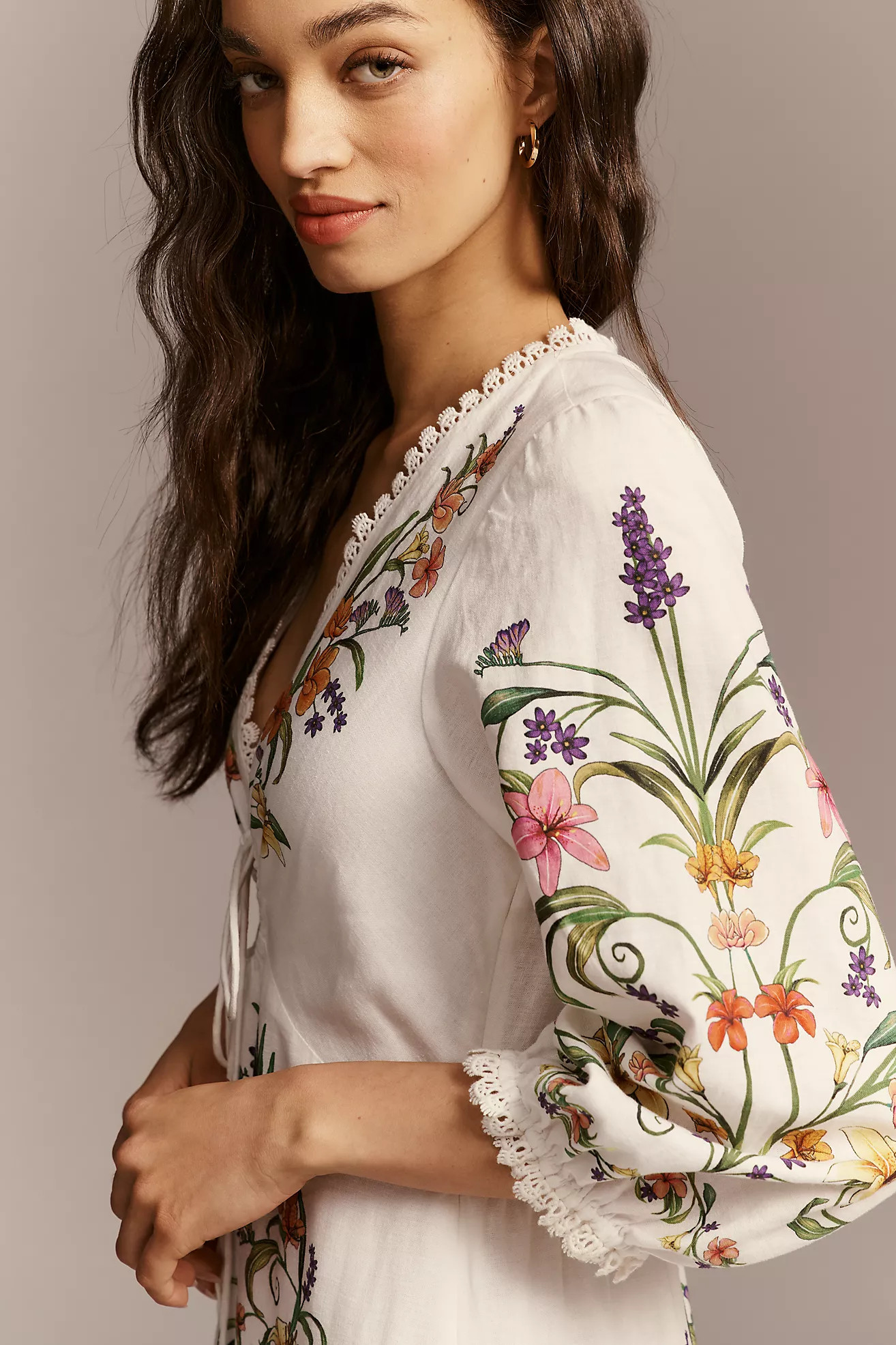 Farm Rio x Anthropologie Long-Sleeve Cutout Maxi Dress | Anthropologie (US)
