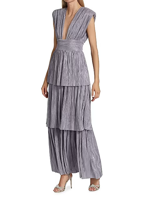 Judith Foiled Pleated Knit Maxi Dress | Saks Fifth Avenue
