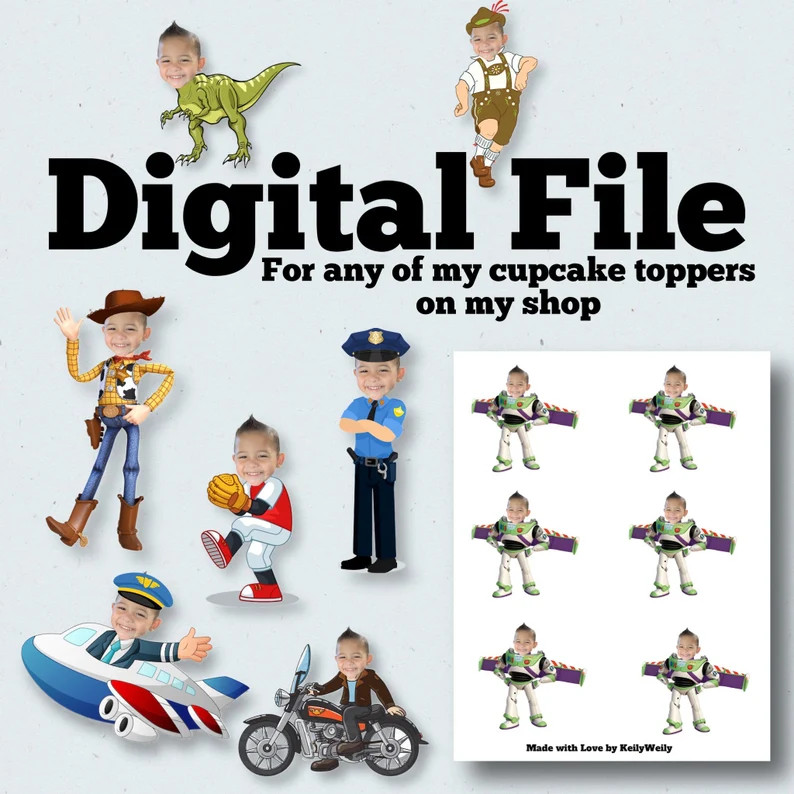 Custom cupcake toppers Digital File | Etsy (US)