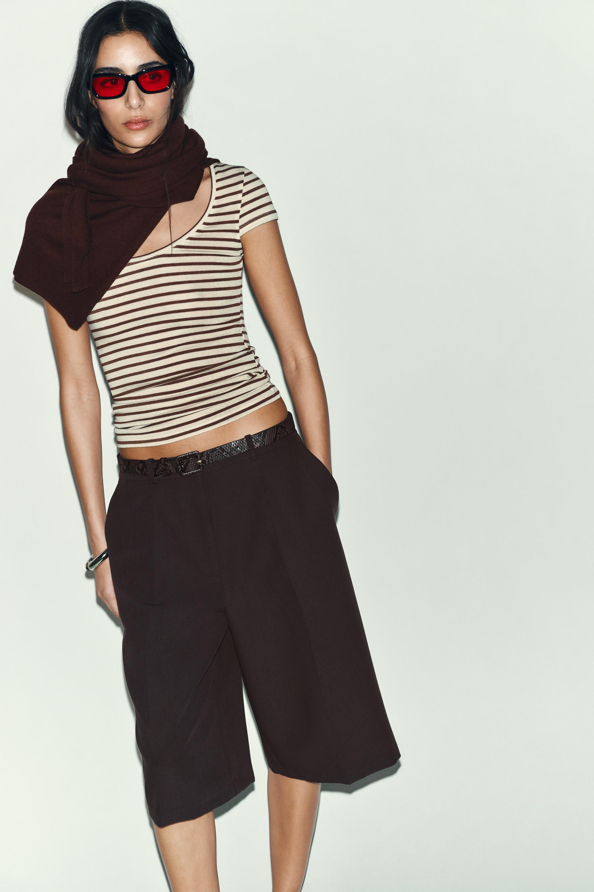 STRIPED SHORT SLEEVE T-SHIRT | Zara US