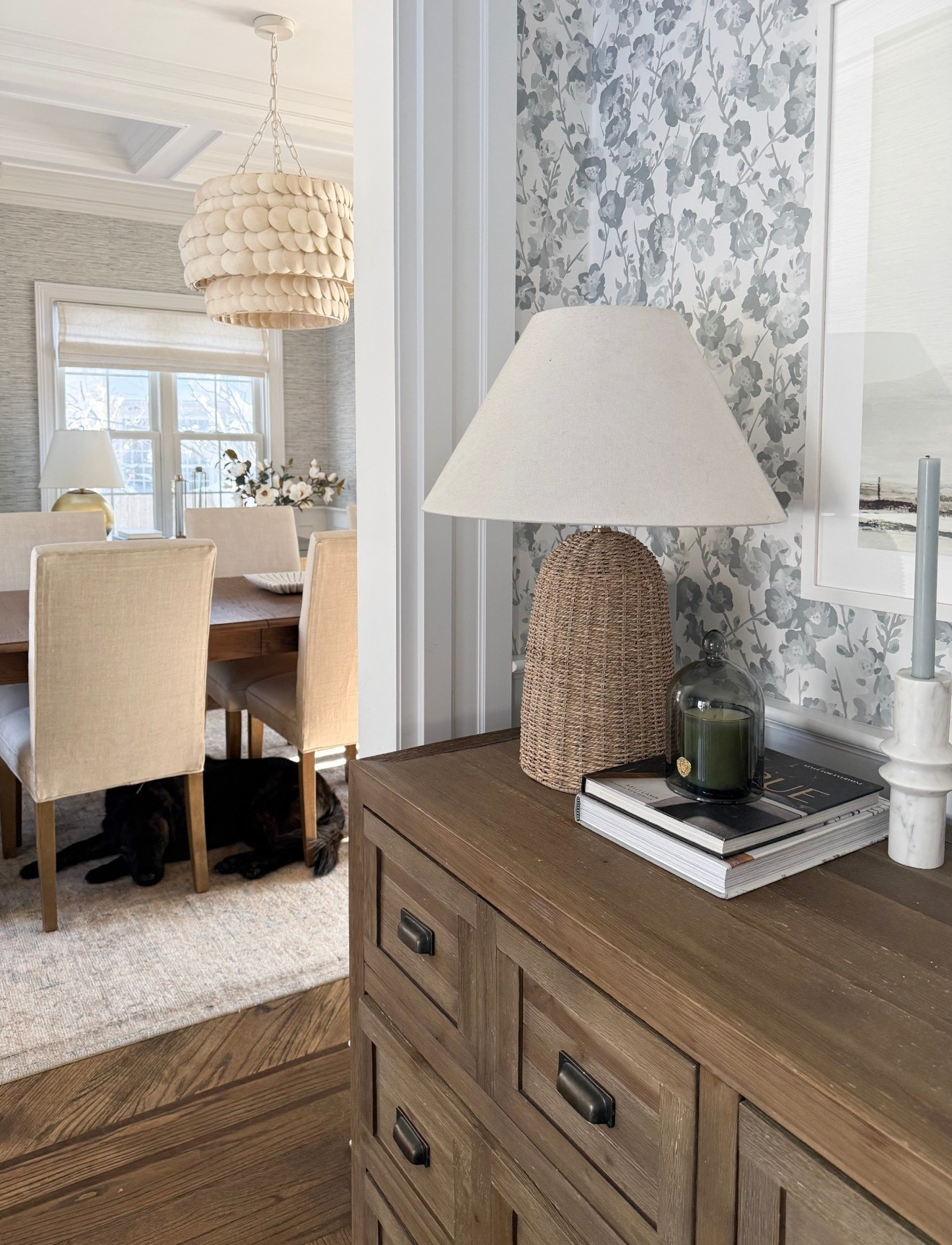 Cozy snowday moments around our home (yes, it’s snowing again right now ☃️) 

Our dining room chandelier is the lowest price I’ve ever seen it, still on sale! Also linking our new bedroom rug, living room wallpaper, seagrass table lamp and a few other items that I’m loving right now… 

#LTKSeasonal #LTKSaleAlert #LTKHome