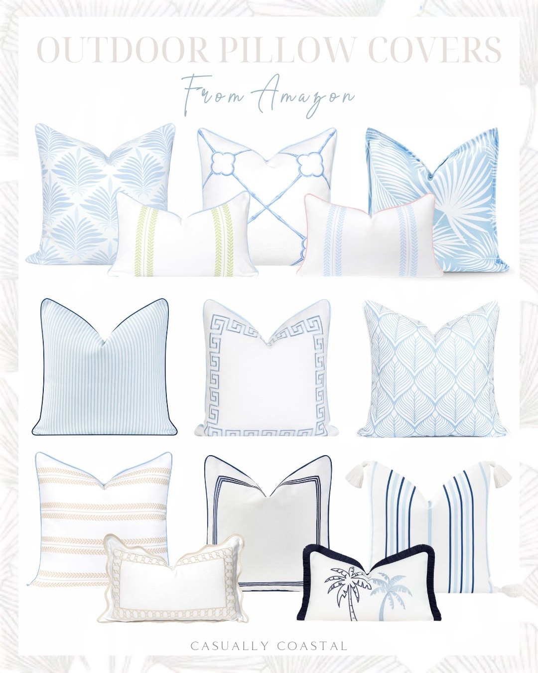 Outdoor Pillow Covers From Amazon

Amazon pillow covers, coastal pillow covers, blue and white pillow cover, affordable pillow cover, striped pillow cover, coastal home, coastal pillows, water resistant pillow cover, 20x20” pillow cover, grandmillennial pillow cover, baby blue pillow cover, leaf print pillow cover, neutral pillow cover, lumbar pillow cover, coastal lumbar pillow cover, throw pillow cover, scalloped pillow cover, palm leaf pillow cover, outdoor pillow inserts 

#LTKHome