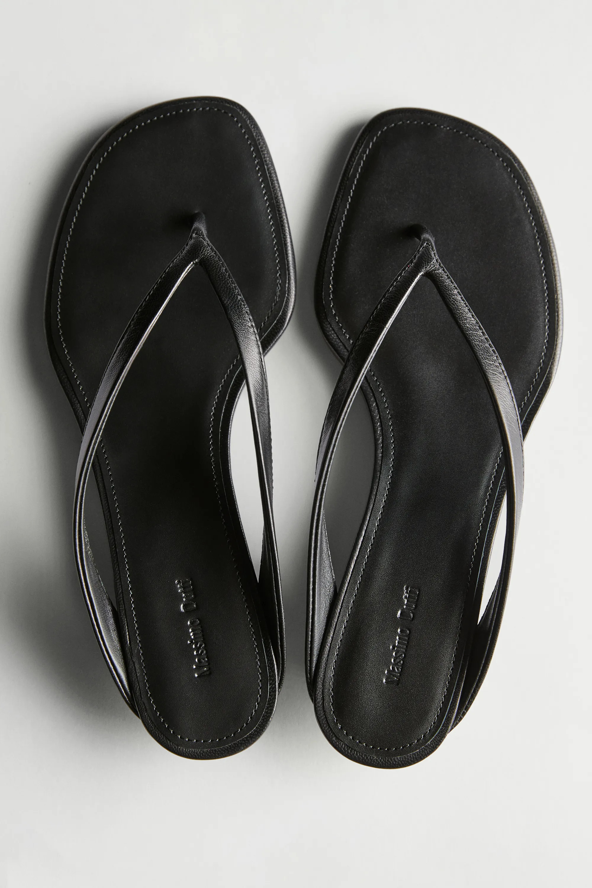 Mid-heel sandals with toe divider | Massimo Dutti UK