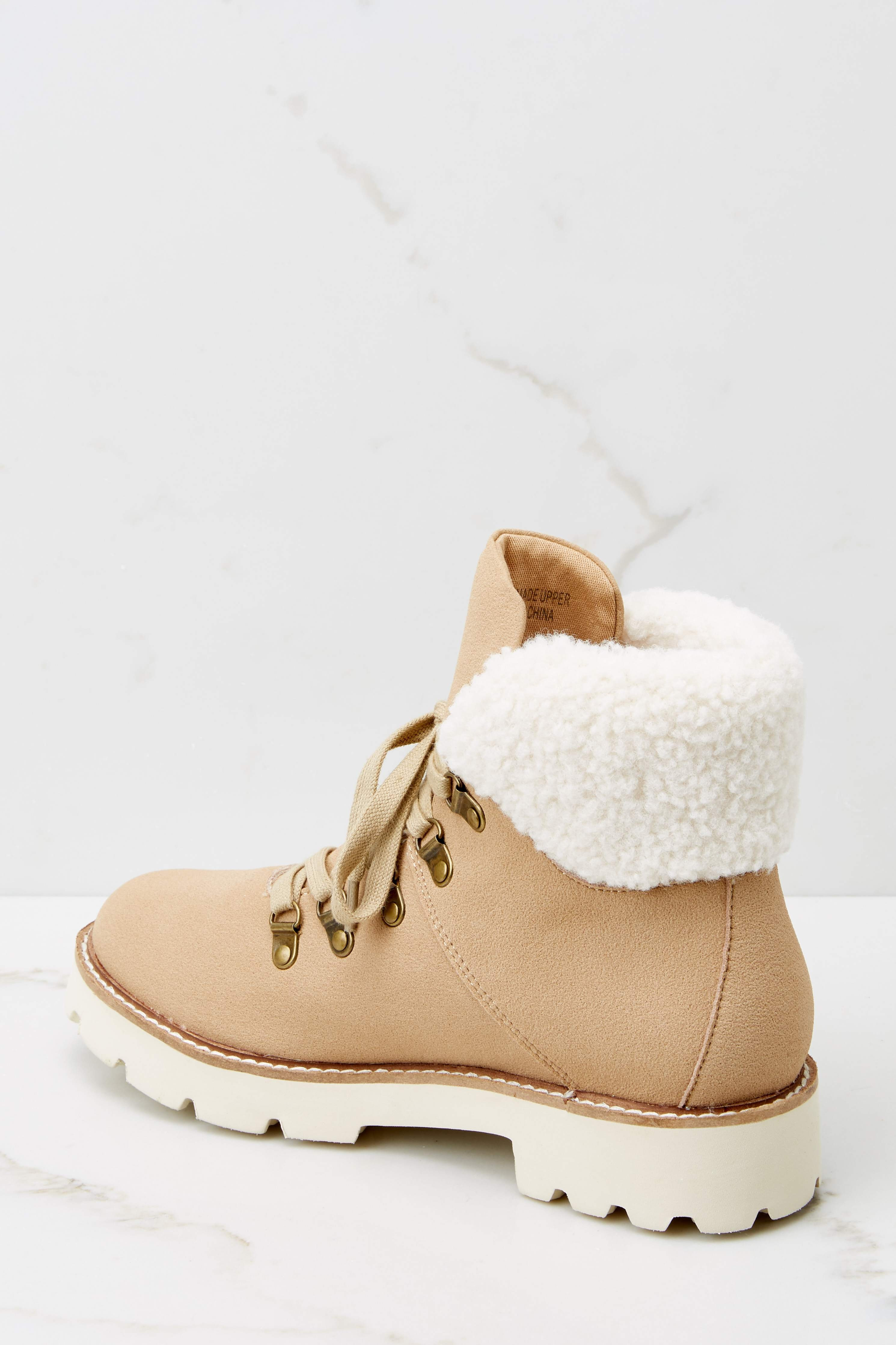 In Step Tan Lace Up Boots | Red Dress 