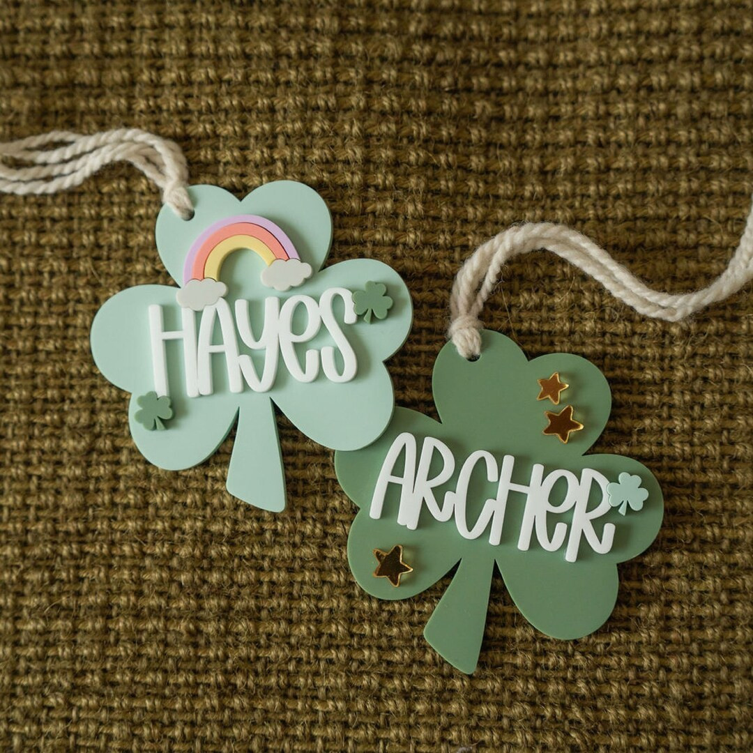 St Patty's Day Tags Clover Tag St Patrick's Day Tag Shamrock Tag St Patty's Day Basket Rainbow St... | Etsy (US)