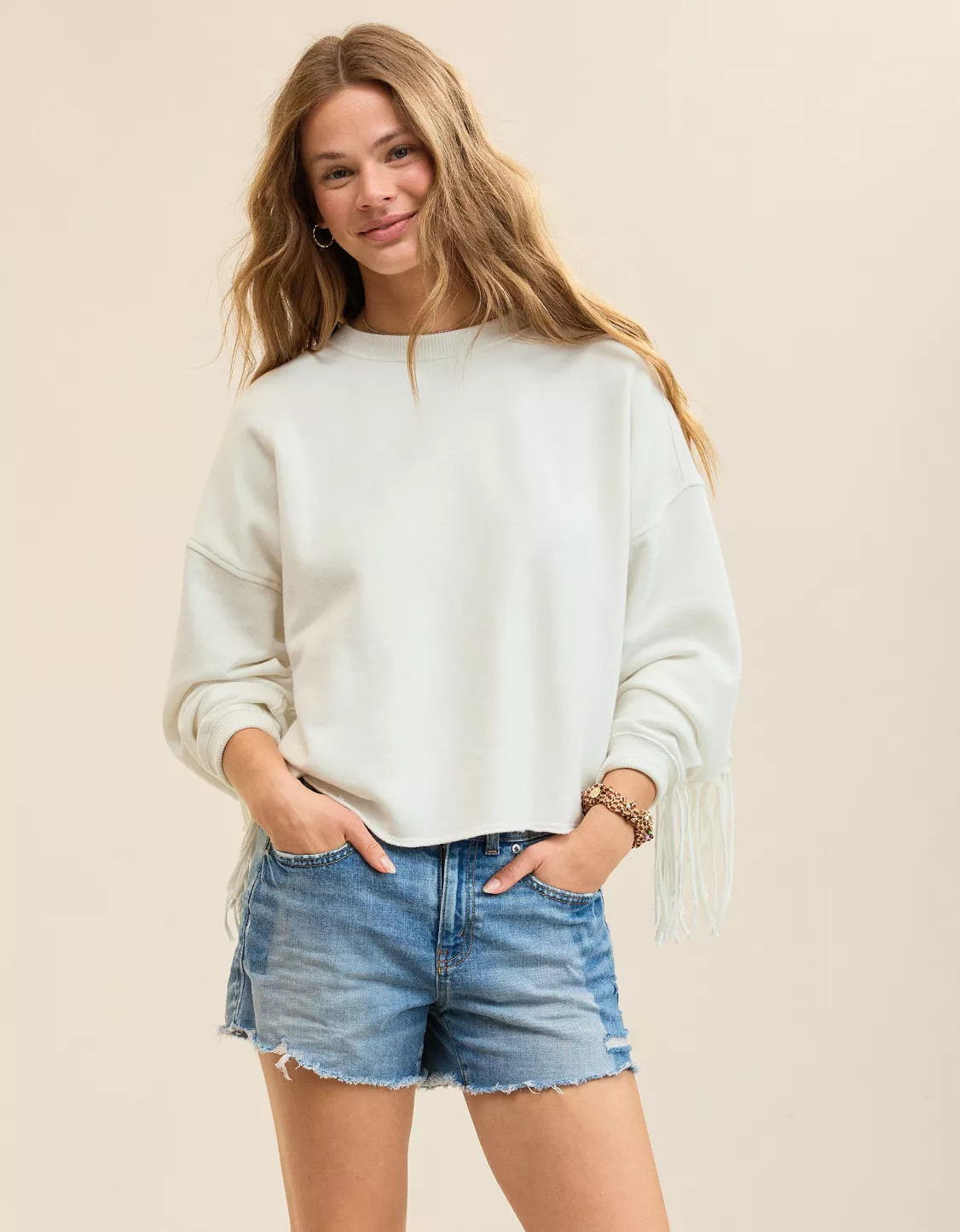 Aerie Festival Fringe Crew Sweatshirt | Aerie