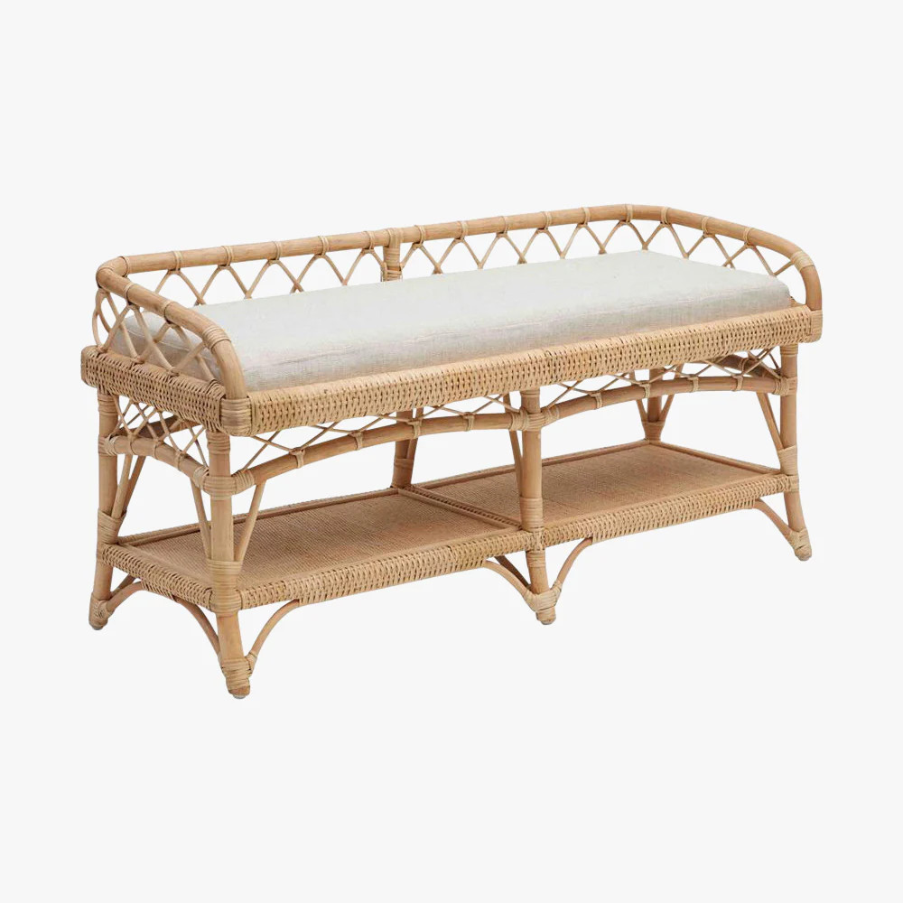 Boothbay Rattan Bench | Dear Keaton