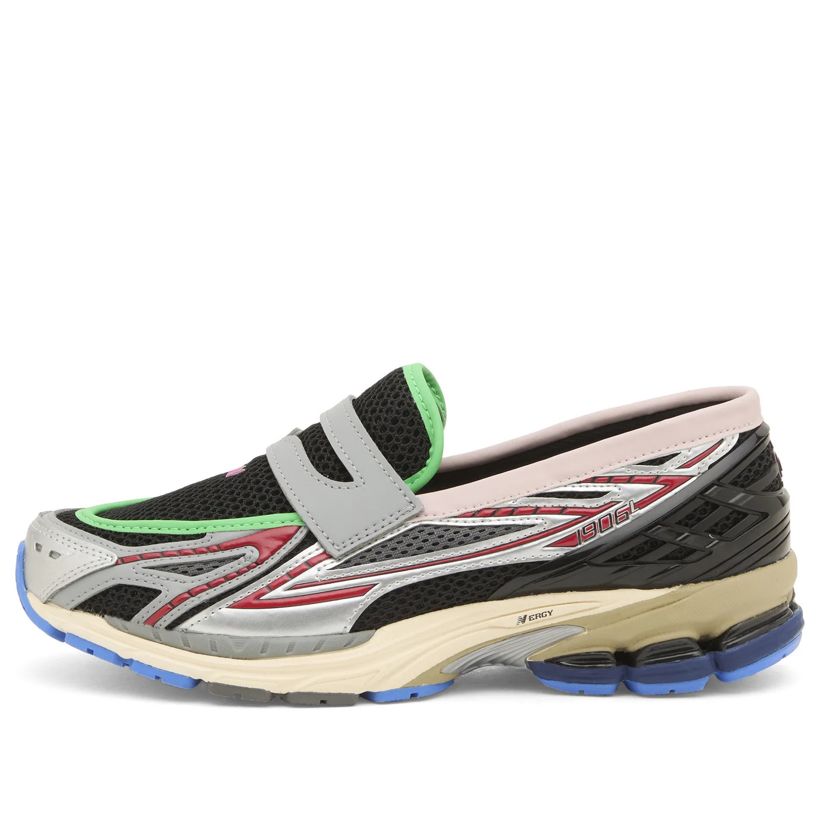 New Balance 1906 Loafer Sneaker in Silver Metallic/Black/Fire Cracker, Size UK 10.5 | END. Clothing
