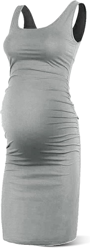 Rnxrbb S-2XL Women Summer Sleeveless Maternity Dress Pregnancy Tank Scoop Neck Mama Clothes Casua... | Amazon (US)