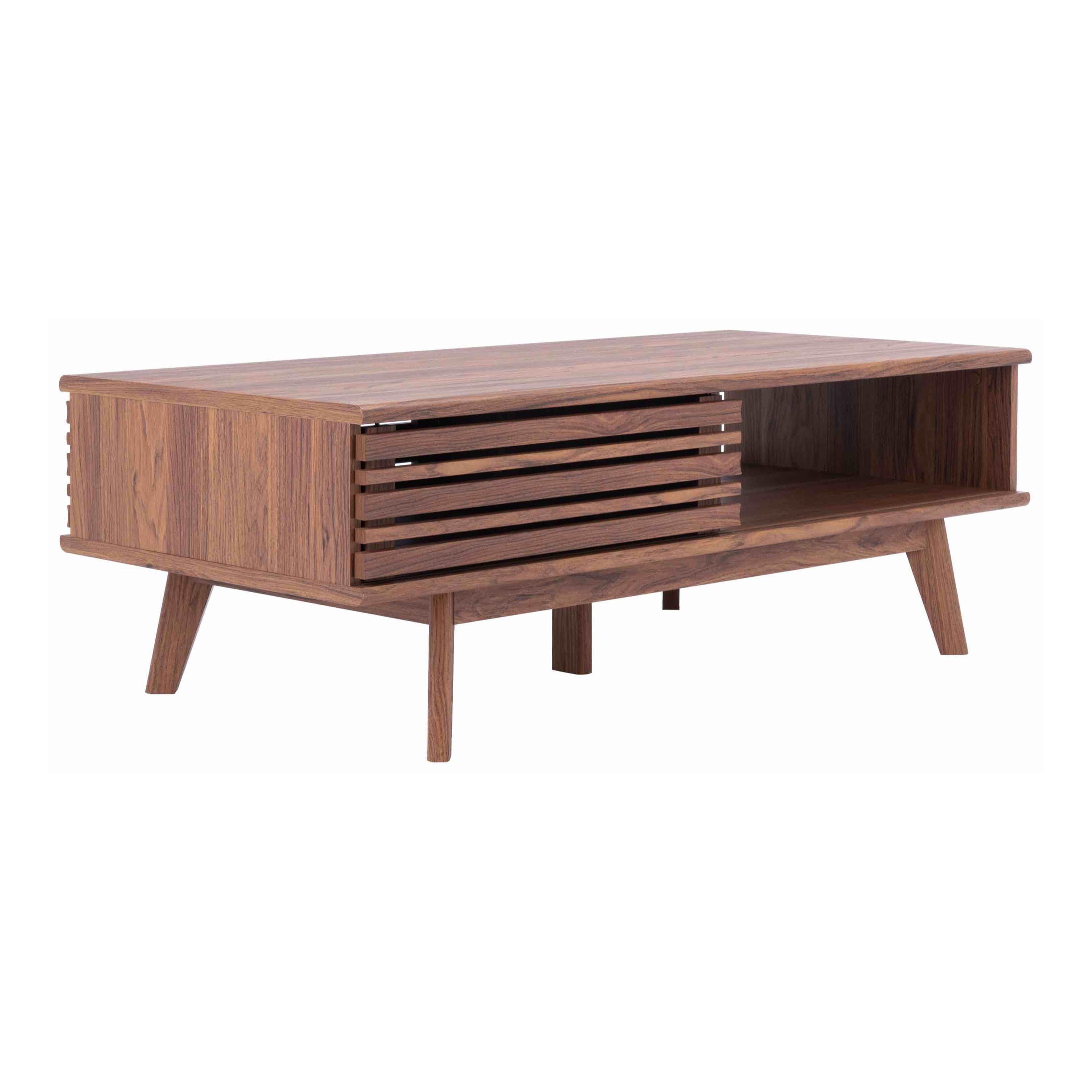 Pam Rubber Wood Mid Century Coffee Table With Storage | World Market