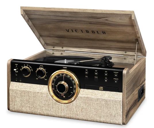 6-in-1 Wood Empire Bluetooth Decorative Record Player with 3-Speed Turntable | Wayfair North America