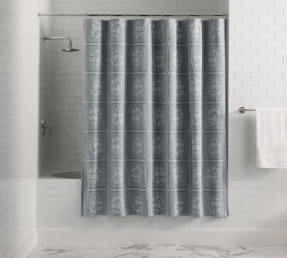 Floral Matelasse Shower Curtain | Pottery Barn (US)
