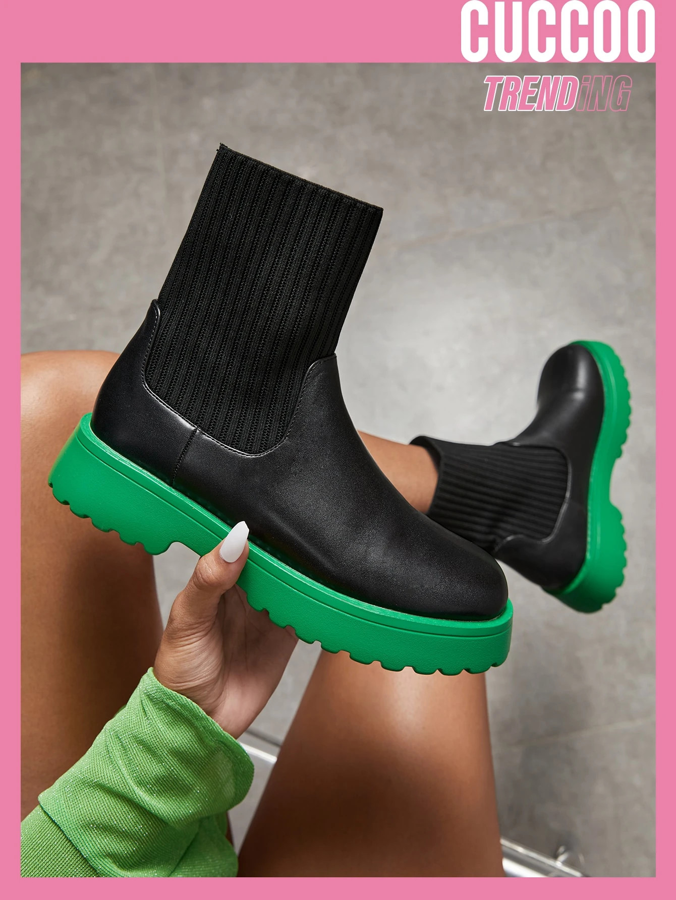 CUCCOO Trending Minimalist Slip-On Sock Boots | SHEIN