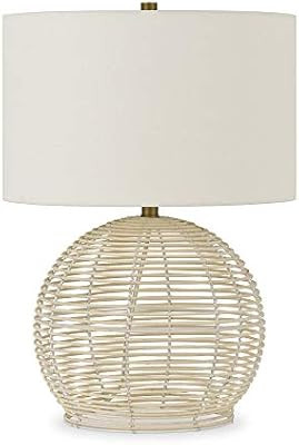 Henn&Hart TL0081 Woven Wooden Rattan Lamp, One Size, Natural Finish | Amazon (US)