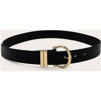 Black PU Gold Horseshoe Buckle Belt | PrettyLittleThing UK