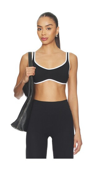 FORM Curved Hem Sports Bra in Black,White. - size M | Revolve Clothing (Global)