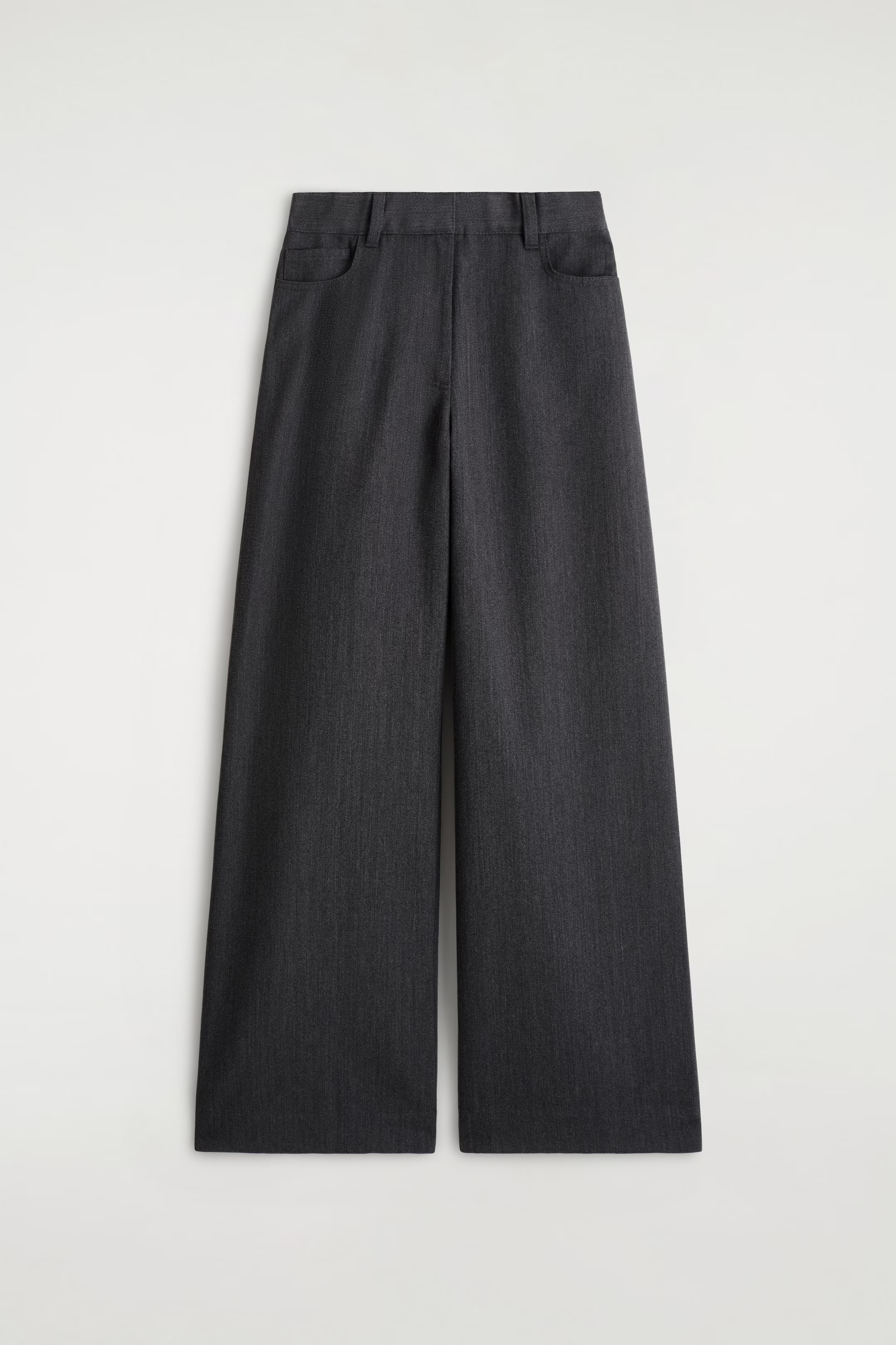 REGULAR WOOL-BLEND WIDE-LEG TROUSERS - BLACK | COS GB | COS UK