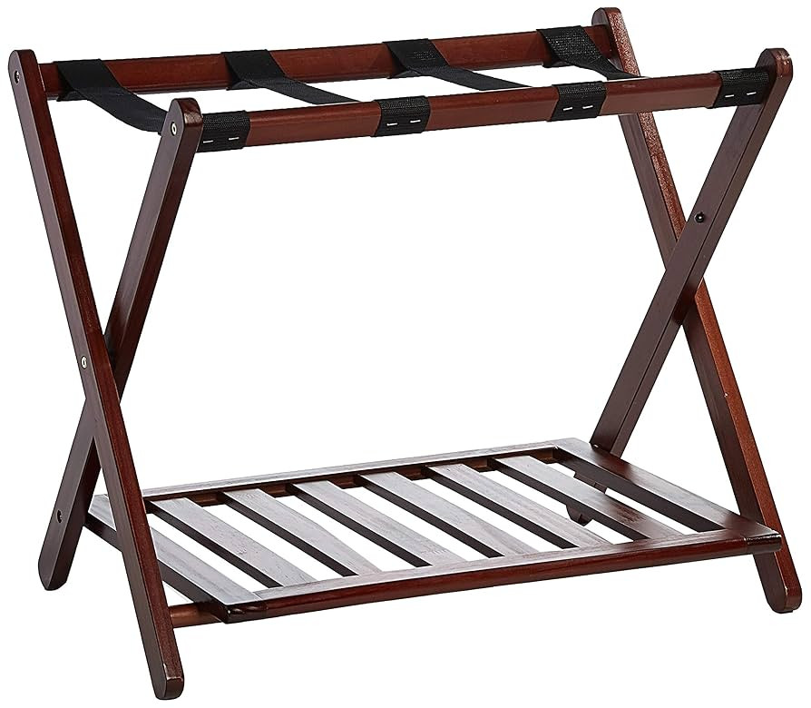Casual Home Luggage Rack, Walnut, Solid Wood | Amazon (US)