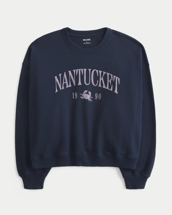 Women's Easy Nantucket Graphic Crew Sweatshirt | Women's Clearance | HollisterCo.com | Hollister (US)